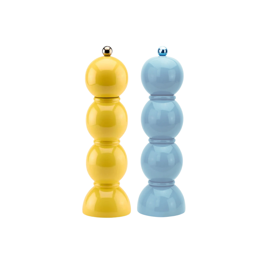 Addison Ross Salz-& Pfeffermühlen 2er-Set Bobbin, Farbe Buttercream & Periwinkle