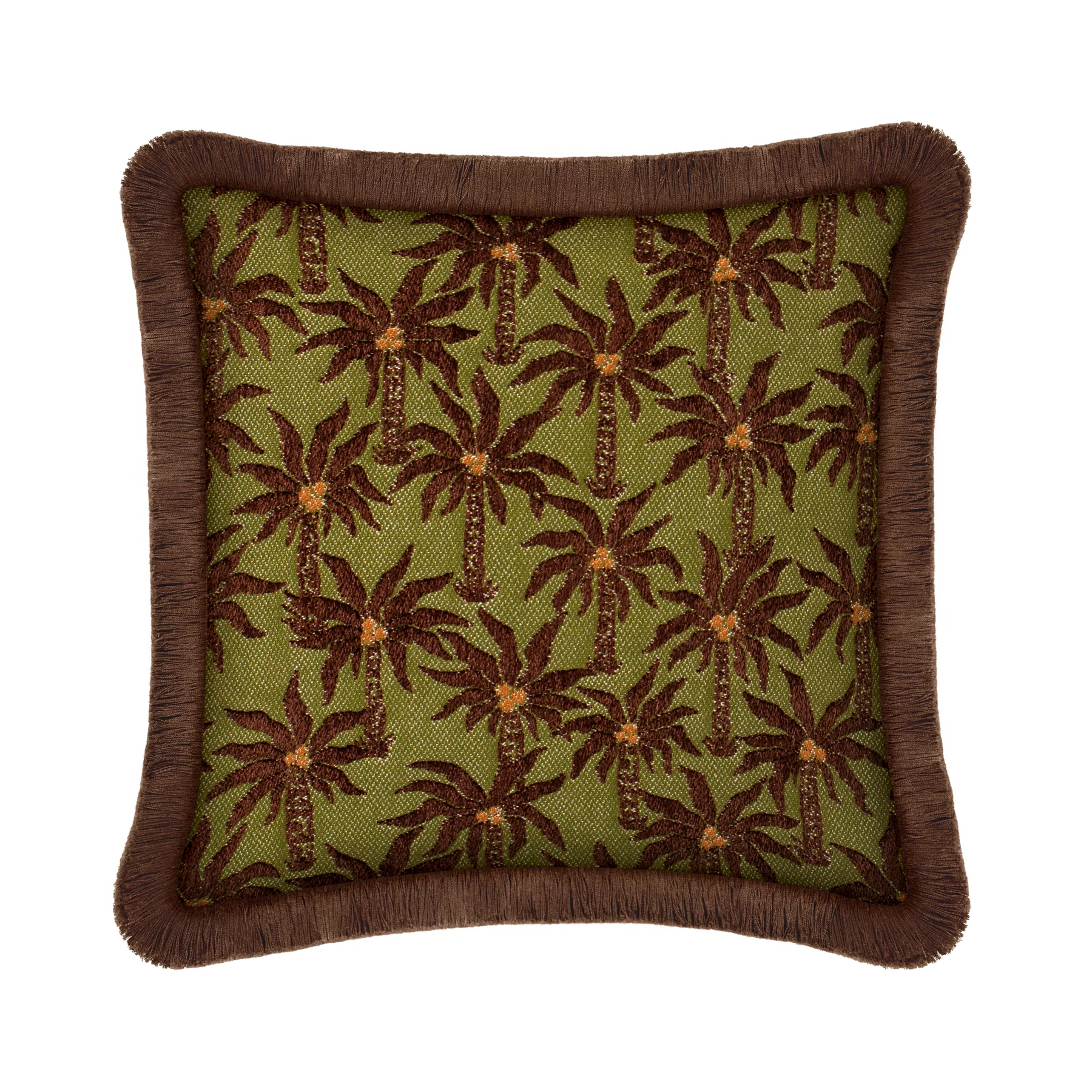 Palais Outdoor Kissen Laura Schokoladenbraun & Olivgrün