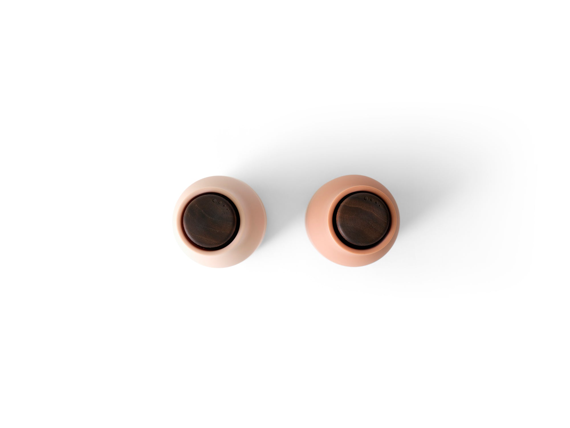 Audo salt and pepper mill, color Nudes - Walnut Lid