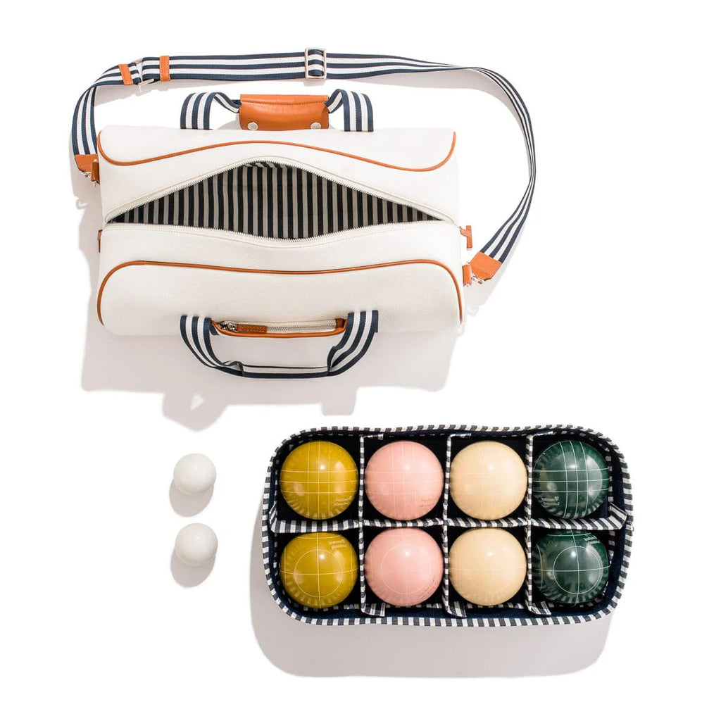 Business & Pleasure Juego de boccia color blanco antiguo