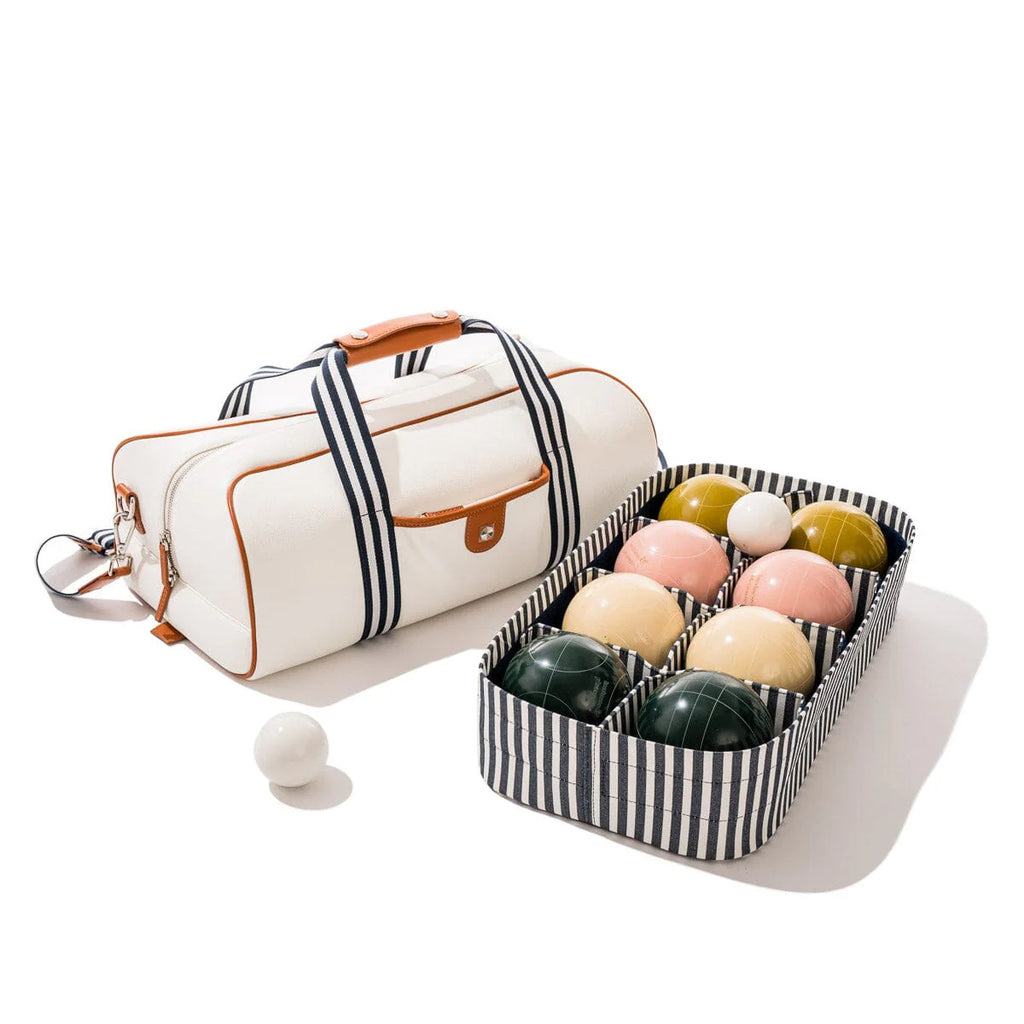 Business & Pleasure Juego de boccia color blanco antiguo