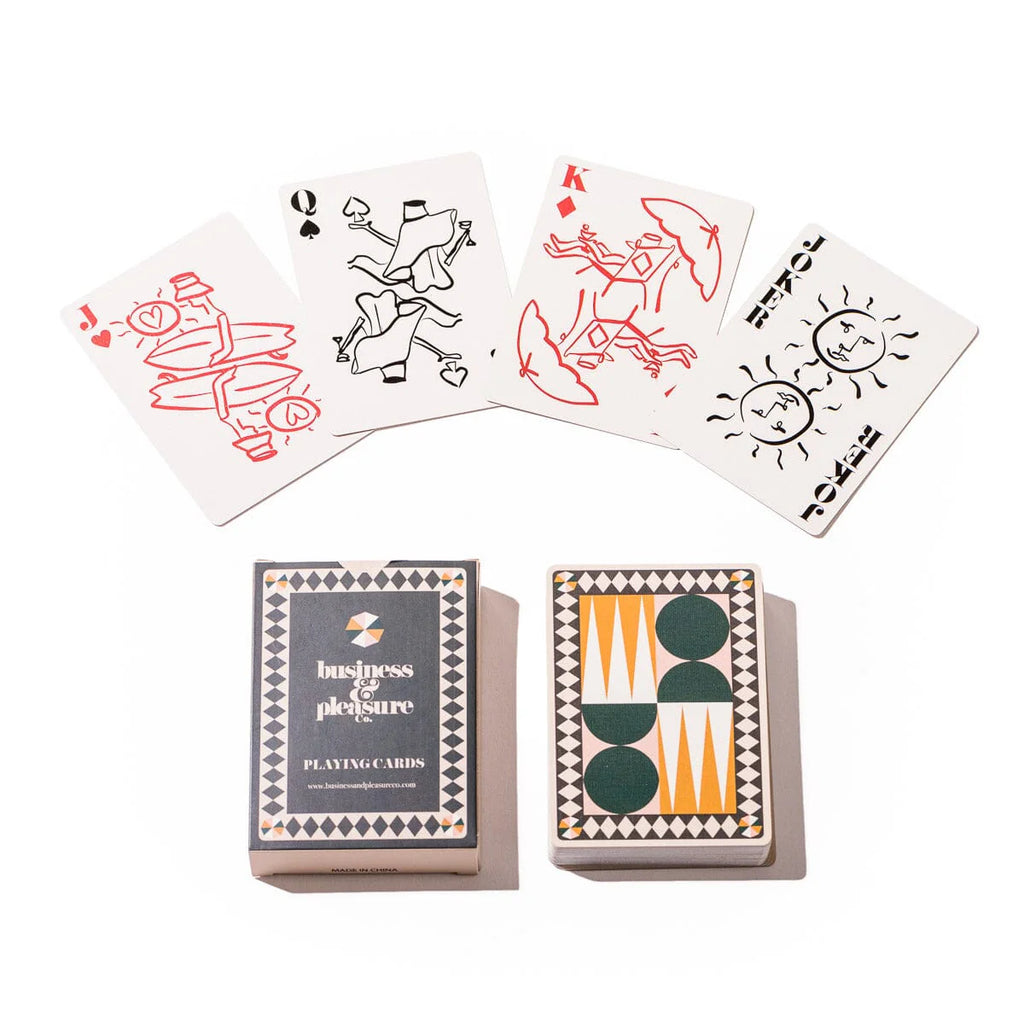 Business & Pleasure Juego de cartas color blanco antiguo