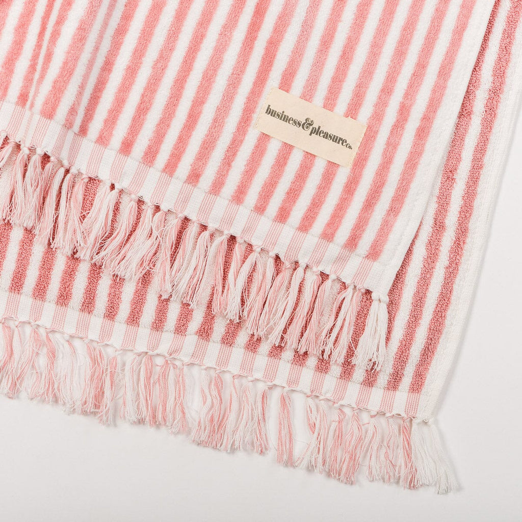 Business & Pleasure Toalla de playa - color Pink Stripe