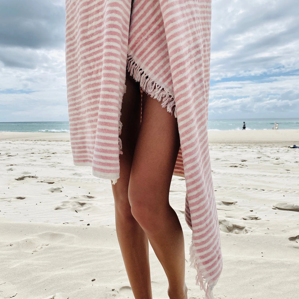 Business & Pleasure Toalla de playa - color Pink Stripe