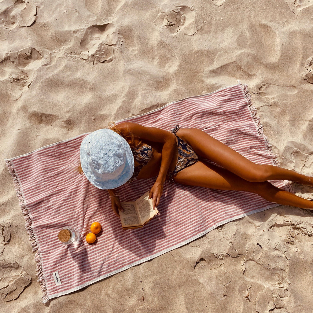 Business & Pleasure Toalla de playa - color Pink Stripe