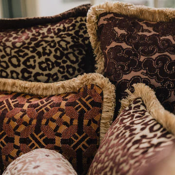 Palais Cushion Cleo Old Rose &amp; Raffia