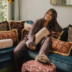 Palais Cushion Cleo Old Rose &amp; Raffia