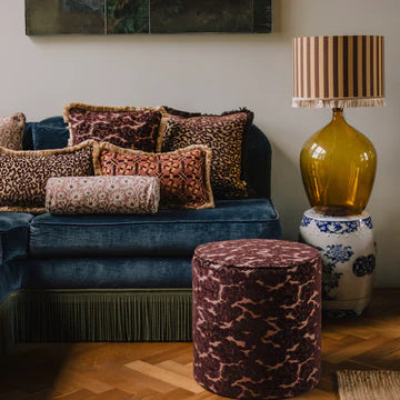 Palais Cushion Cleo Old Rose &amp; Raffia