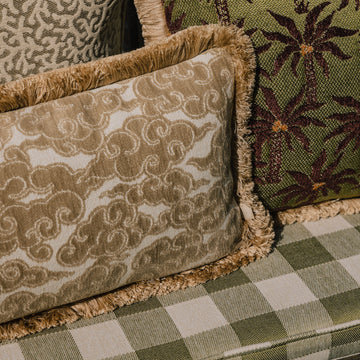 Palais Cushion Cleo Old Rose &amp; Raffia