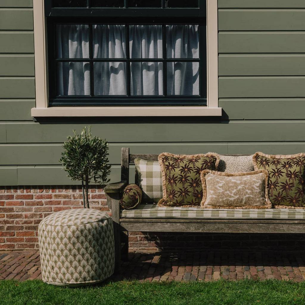 Palais Indoor & Outdoor Seat Pouf Yin Sand & Ecru