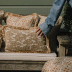 Palais Cushion Cleo Old Rose &amp; Raffia