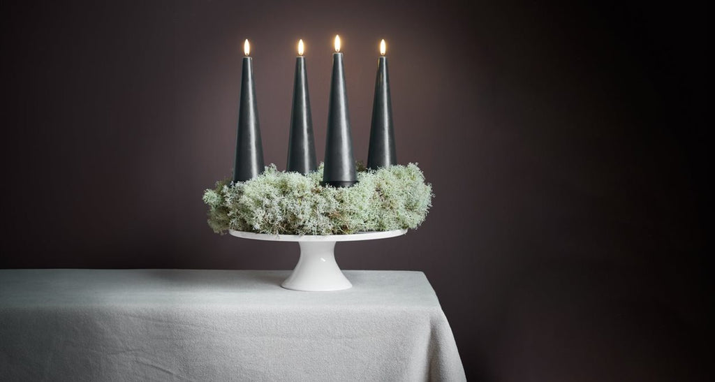 Uyuni Advents - Geschenkbox Kegelkerze Tannengrün