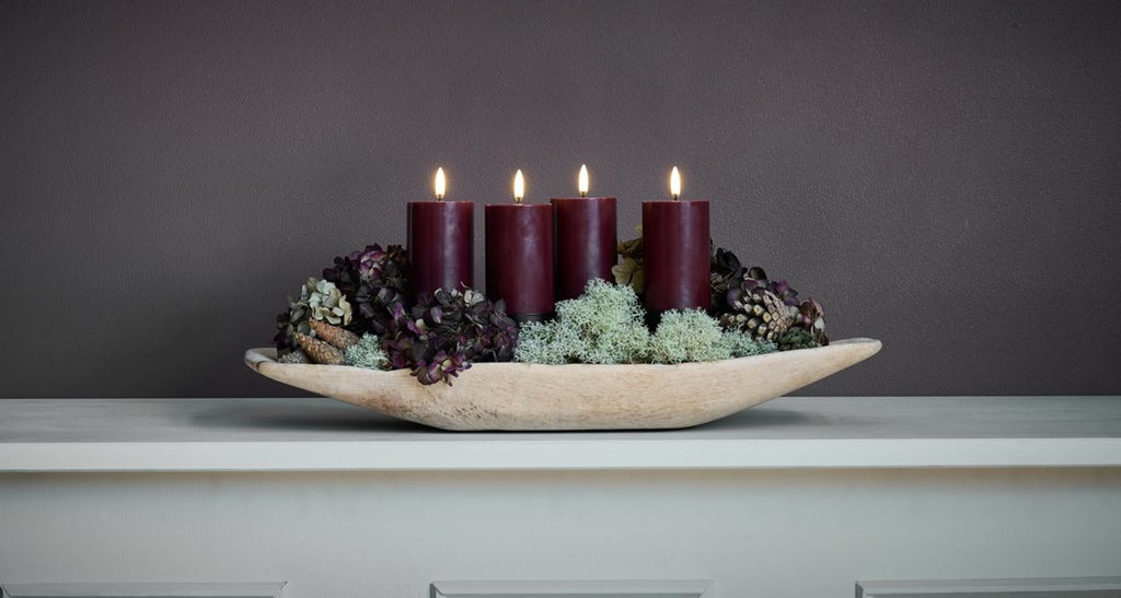 Uyuni Advents - Geschenkbox Blockkerze Weinrot